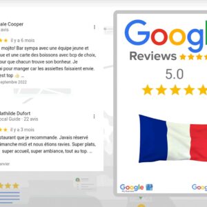 Servicio "Comprar reseñas de Google Francia" en el sitio web de Business Reviews 24